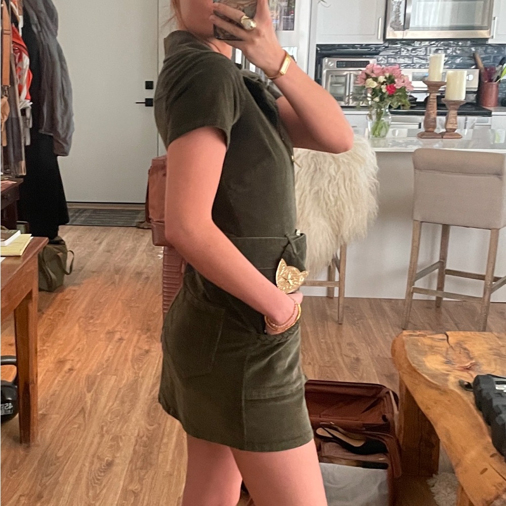 Outlaw Dress in Green Corduroy - Picture 4 of 12